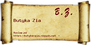 Butyka Zia névjegykártya